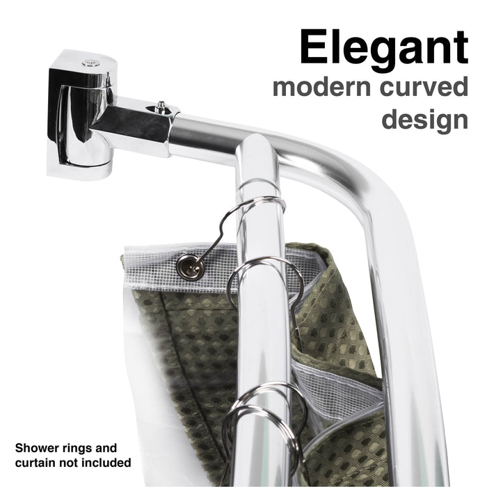 Utility-Sink.com 44 in. to 70 in. Double Curved Shower Rod (Chrome Finish) - Detail View 2