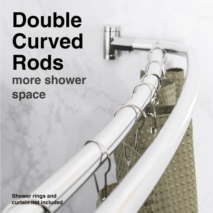 Utility-Sink.com 44 in. to 70 in. Double Curved Shower Rod (Chrome Finish) - Product Image 9