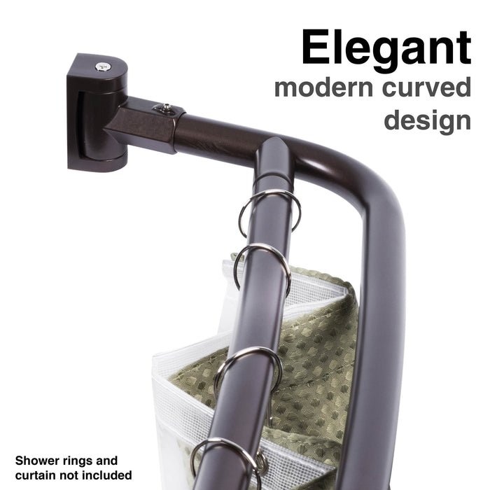 Utility-Sink.com 44 in. to 70 in. Double Curved Shower Rod (Oil-Rubbed Bronze Finish) - Detail View 2