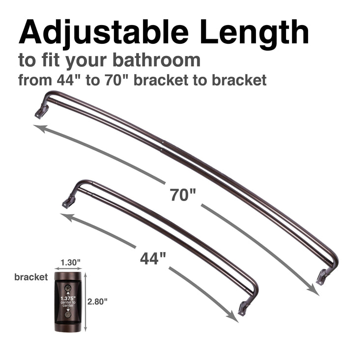 Utility-Sink.com 44 in. to 70 in. Double Curved Shower Rod (Oil-Rubbed Bronze Finish) - Product Image 5