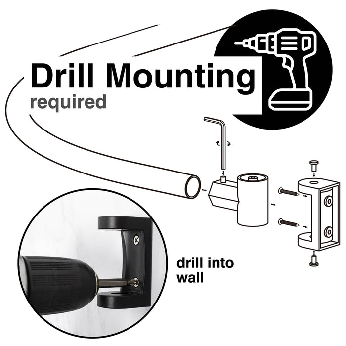 Utility-Sink.com 36 in. to 61 in. Curved Shower Rod (Black Finish) - Product Image 10