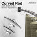 Utility-Sink.com 36 in. to 61 in. Curved Shower Rod (Black Finish) - Product Image 6