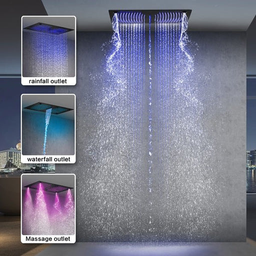 16"x28" Matera Digital Rainfall Bluetooth LED Shower System By Cascada Showers - Alternate View