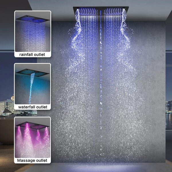16"x28" Matera Digital Rainfall Bluetooth LED Shower System By Cascada Showers - Alternate View