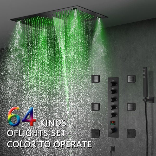 16"x28" Matera Digital Rainfall Bluetooth LED Shower System By Cascada Showers - Product Image 6