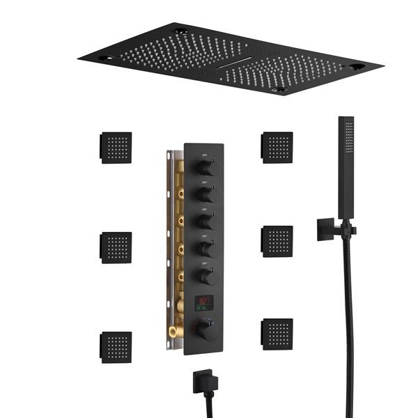 16"x28" Matera Digital Rainfall Bluetooth LED Shower System By Cascada Showers - Product Image 8
