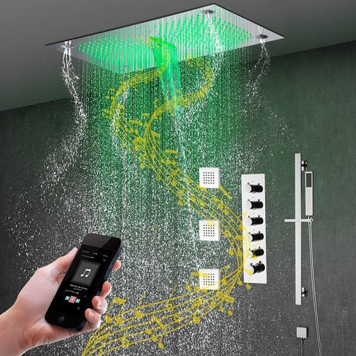 Cascada Showers 16”x28” Laguna Music LED shower system - Main Product Image