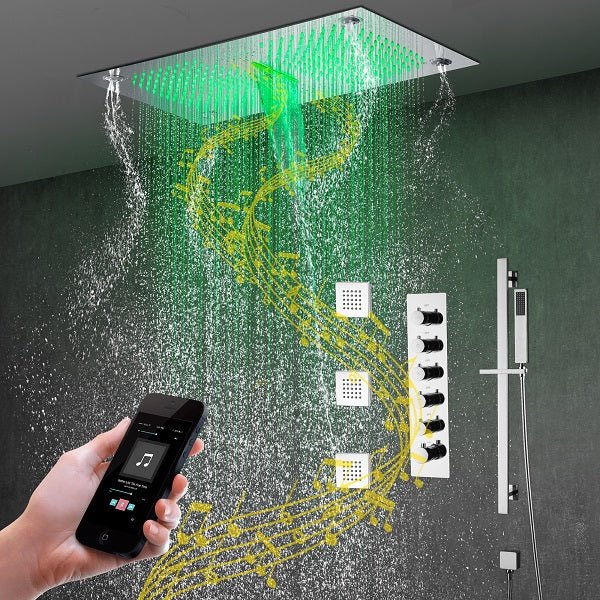 Cascada Showers 16”x28” Laguna Music LED shower system - Main Product Image