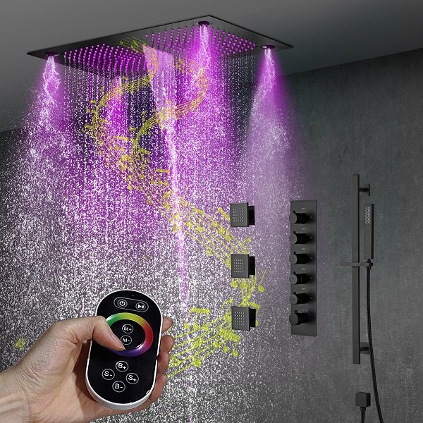 Cascada Showers 16”x28” Cascada Laguna Music LED shower system with built-in Bluetooth Speakers - Product Image 10