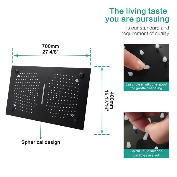 Cascada Showers 16”x28” Cascada Laguna Music LED shower system with built-in Bluetooth Speakers - Product Image 13