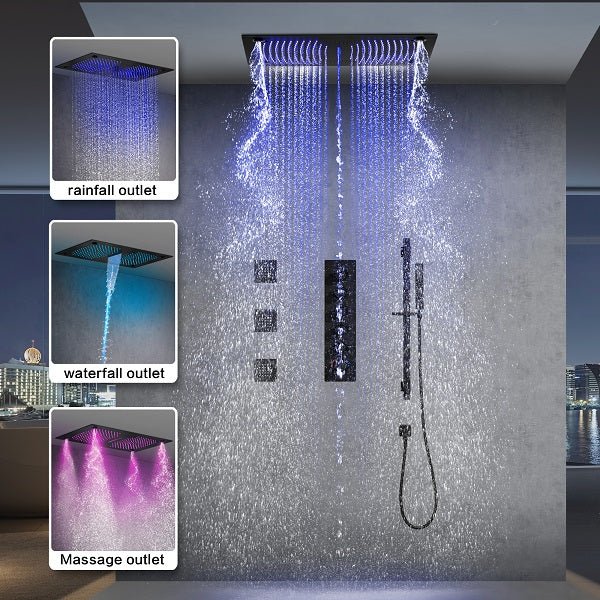 Cascada Showers 16”x28” Cascada Laguna Music LED shower system with built-in Bluetooth Speakers - Detail View 2