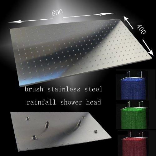 Cascada Showers 16"x31" Ceiling Mount Rainfall LED Shower Head include Shower Arm - Main Product Image