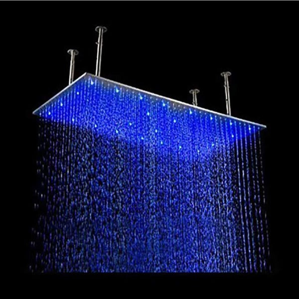 Cascada Showers 16"x31" Ceiling Mount Rainfall LED Shower Head include Shower Arm - Detail View 2