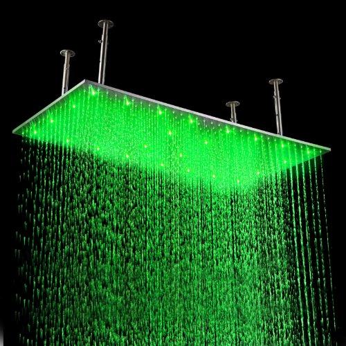 Cascada Showers 16"x31" Ceiling Mount Rainfall LED Shower Head include Shower Arm - Product Image 6