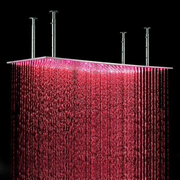 Cascada Showers 16"x31" Rainfall LED Shower Set Double-Function Valve - Detail View 2