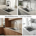 Forno Acqua 33-Inch Drop-In/Undermount 3-Level Workstation Sink with Faucet, Waterfall &... Kitchen Appliance - Detail View