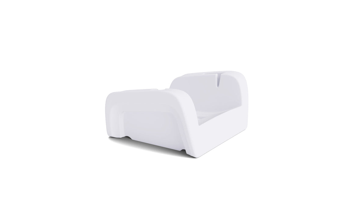 Ledge Lounger Signature Chaise Armrest Console — White