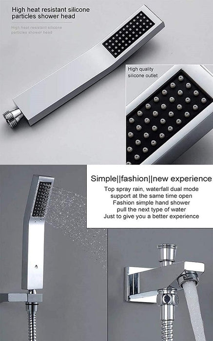 Cascada Showers 17"x28" Luxurious recessed waterfall & rainfall LED shower system – 6 mode - Product Image 7