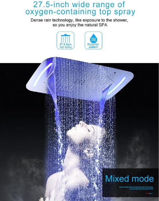 Cascada Showers 17"x28" Luxurious recessed waterfall & rainfall LED shower system – 7 knob - Product Image 13