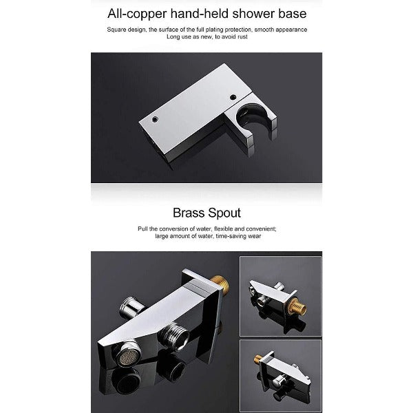 Cascada Showers 17"x28" Luxurious recessed waterfall & rainfall LED shower system – 7 knob - Product Image 8
