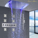 Cascada Showers 17"x28" Luxurious recessed waterfall & rainfall LED shower system and Sliding Bar - Main Product Image