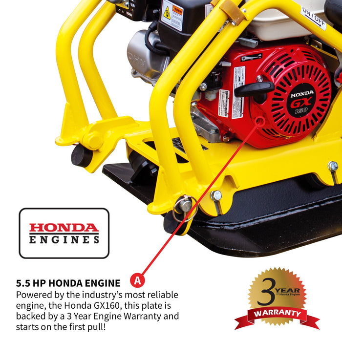 Tomahawk Power 5.5 HP Honda Vibratory Plate Compactor for Asphalt Aggregate Soil Compaction - Product Image 6