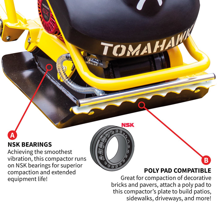 Tomahawk Power 5.5 HP Honda Vibratory Plate Compactor for Asphalt Aggregate Soil Compaction - Product Image 8
