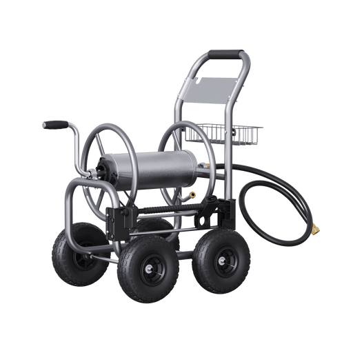 Giraffe Tools US Garden Hose Reel Cart-4 Wheels-Heavy Duty