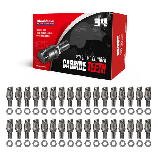(1 Pack / 34 Pcs) Teeth and Nuts for Stump Grinder SG24; SG24PRO; SG28; SG30PRO; SG61, (SKU: 150151;150151G;150181;150181G;150182;150182G;150183;150183G;150501)