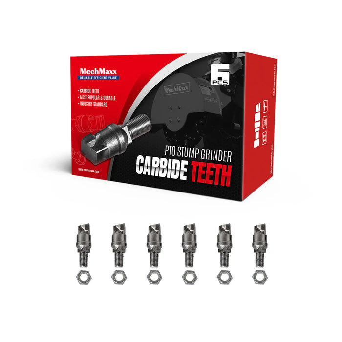( 1 Pack / 6 Pcs ) Teeth and Nut for Stump Grinder SG24; SG61, 1 Pack