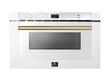 Forno Espresso Capoliveri 24-Inch Microwave Drawer in White with Brass Handle (FMWDR3000-24WHT) FORNO