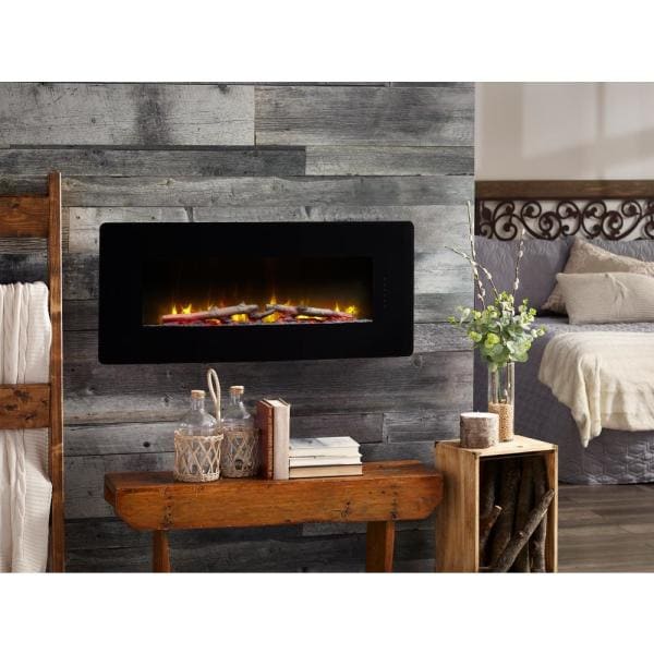 Winslow 42-Inch Wall-Mount/Tabletop Linear Electric Fireplace in Black (SWM4220) - front view