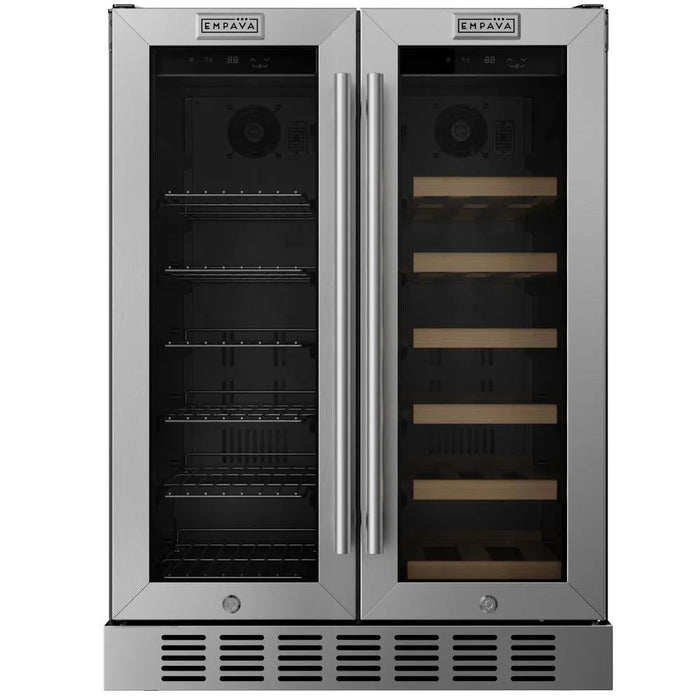 Empava EMPV-BR07D wine and beer fridge holding 61 cans and 17 wine bottles