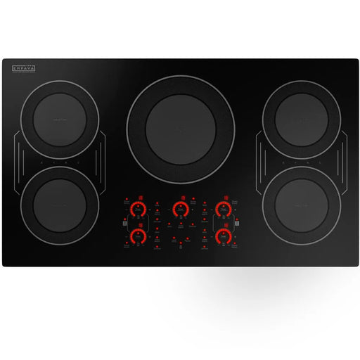 Empava EMPV-36EC83H 36 inch built-in induction cooktop in black with five cooking zones