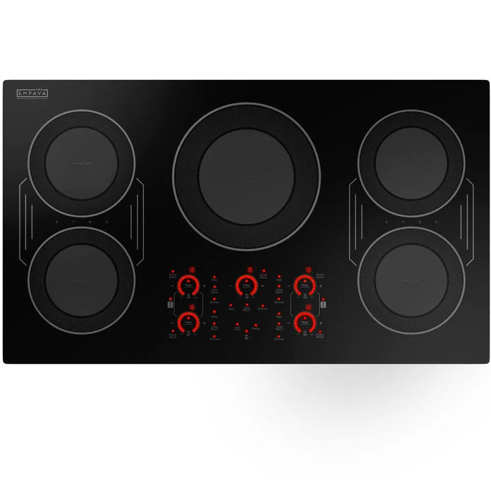 Empava EMPV-36EC83H 36 inch built-in induction cooktop in black with five cooking zones