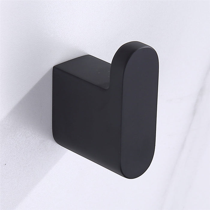 wonderland shower inc Luxurious 4-Piece Brass Matte Black Bathroom Hardware Set: Towel Bar... Shower Accessory - View 19