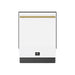 Forno Romano Espresso 24-Inch Built-In Dishwasher in White with Brass Handle (FDWBI8035-24WHT) FORNO