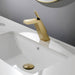 Brushed Gold or matte black or brushed nickel Bathroom Sink Faucet single handle with pop up overflow brass drain - side view