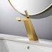 Brushed Gold or matte black or brushed nickel Bathroom Sink Faucet single handle with pop up overflow brass drain - angle view