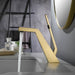 Brushed Gold or matte black or brushed nickel Bathroom Sink Faucet single handle with pop up overflow brass drain - front view