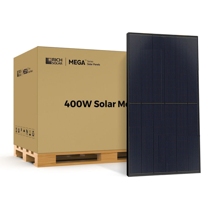 Green Vista Living Rich Solar MEGA 400 Watt Solar Panel | Premium Grid-tie or Off-grid Solar Panel for... - Side View