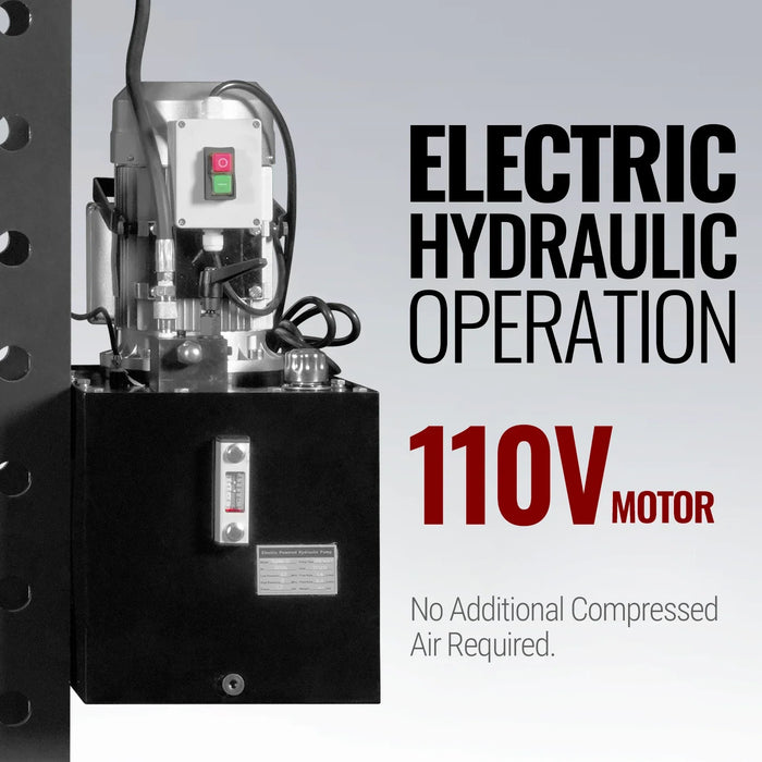 75 Ton H-Frame Electric Hydraulic Shop Press with Hand Winch,  110V Mo — view 6