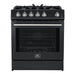 Forno Leonardo Espresso 30-Inch Gas Range in Black with Stainless Steel Handle (FFSGS1116-30BLK) FORNO