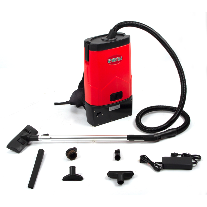 Backpack Vacuum SM05-D, 106 CFM Cleaner, 1.3 Gal Capacity, Dual Battery Pack, Up to 60 Min Runtime