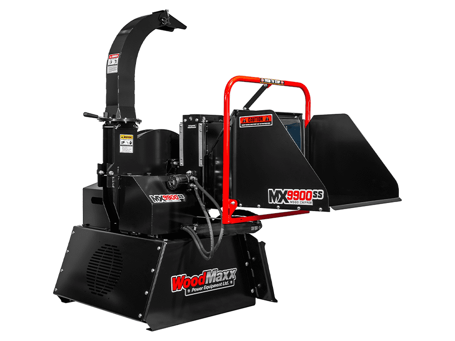 WoodMaxx MX-9900SS skid steer wood chipper front view