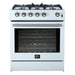 Forno Leonardo Espresso 30-Inch Gas Range in White with Stainless Steel Handle (FFSGS1116-30WHT) FORNO