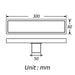 wonderland shower inc Chrome brass floor drain 11.8inch x 4.3 inch Shower Accessory - Side View