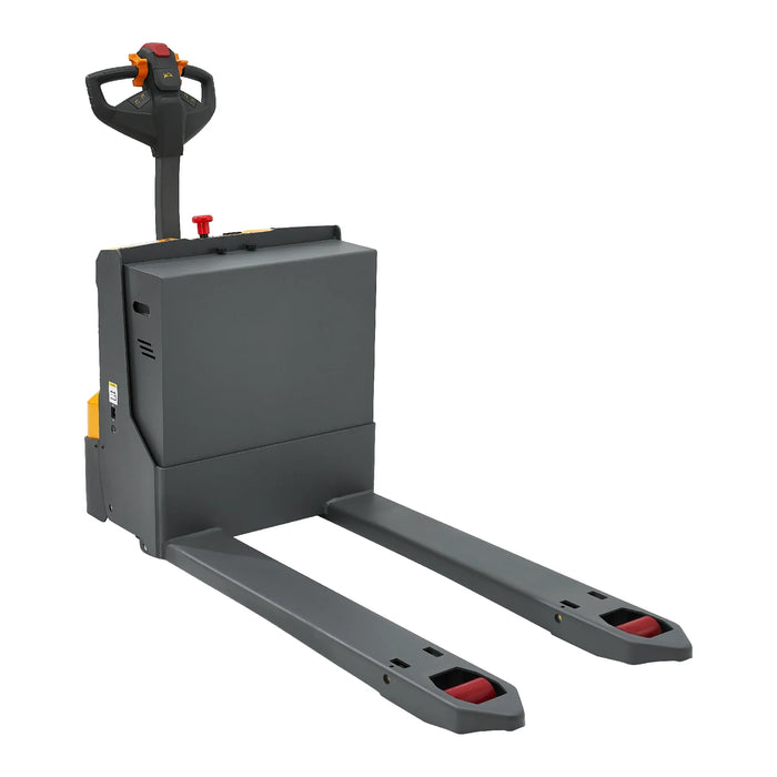Xilin CBD20KD electric pallet jack fork and load detail