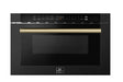 Forno Espresso Capoliveri 24-Inch Microwave Drawer in Black with Brass Handle (FMWDR3000-24BLK) FORNO