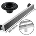 Brushed Nickel Linear shower drain stainless steel material 35.4 inch with grid cover with hair strainer and adjustment feet - side view